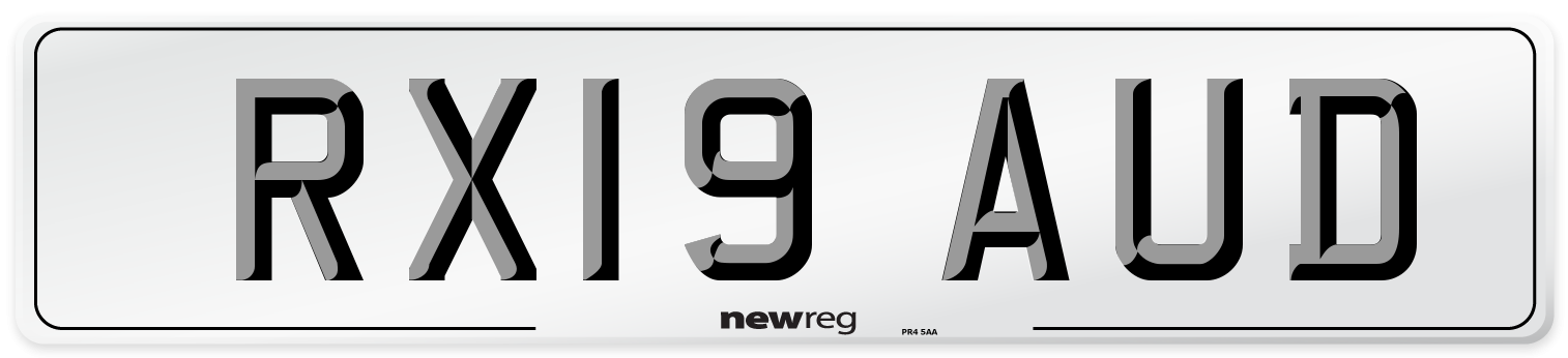 RX19 AUD Number Plate from New Reg